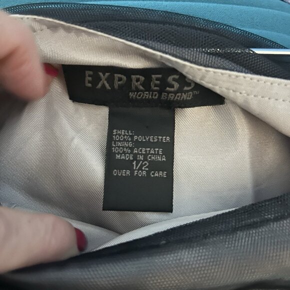 Vtg Express Sheer Sequin flare Skirt 2 Black Halloween Goth Formal Romantic - Picture 5 of 12